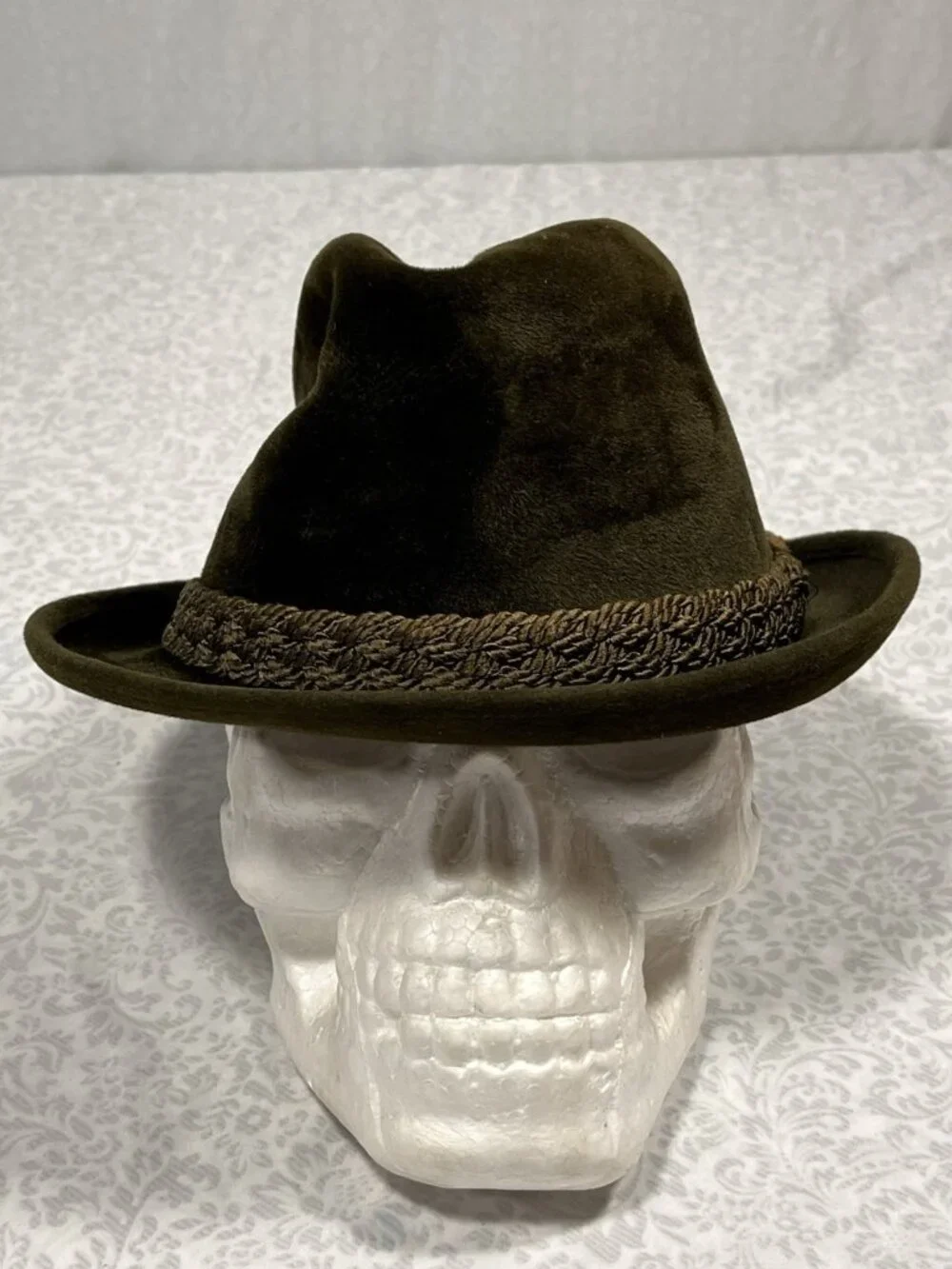 Vtg White New Haven Fur Felt Fedora Hat E.J. Hickey Co Sz 7 St Patrick’s Day - Picture 2 of 11